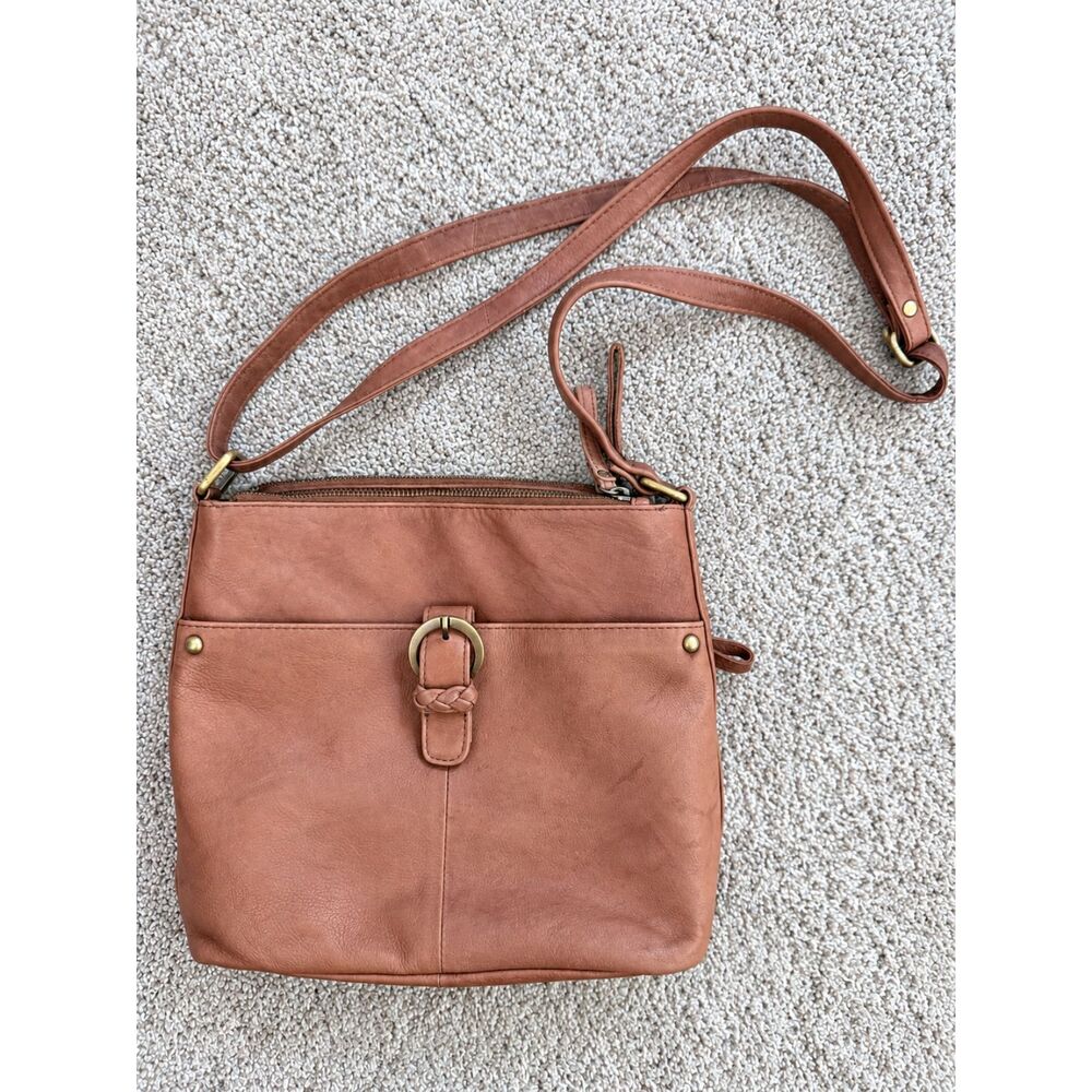 Great American Leatherworks 100% Leather Brown Crossbody Bag - NWOT
